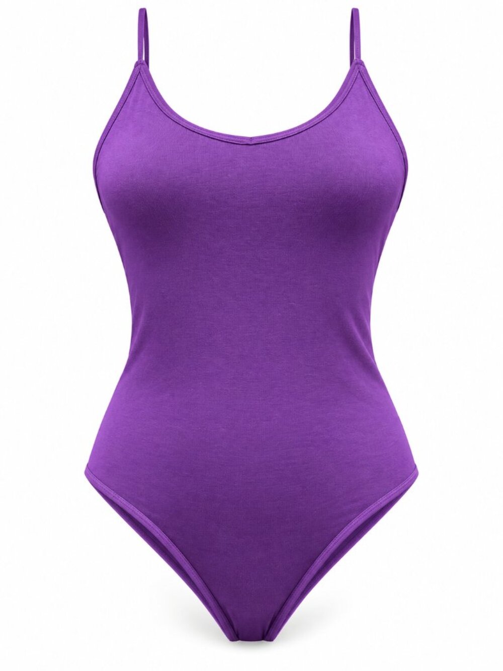 SWS Essentials Purple Spaghetti Strap Bodysuit Small Soft Stretch Basic Y2K